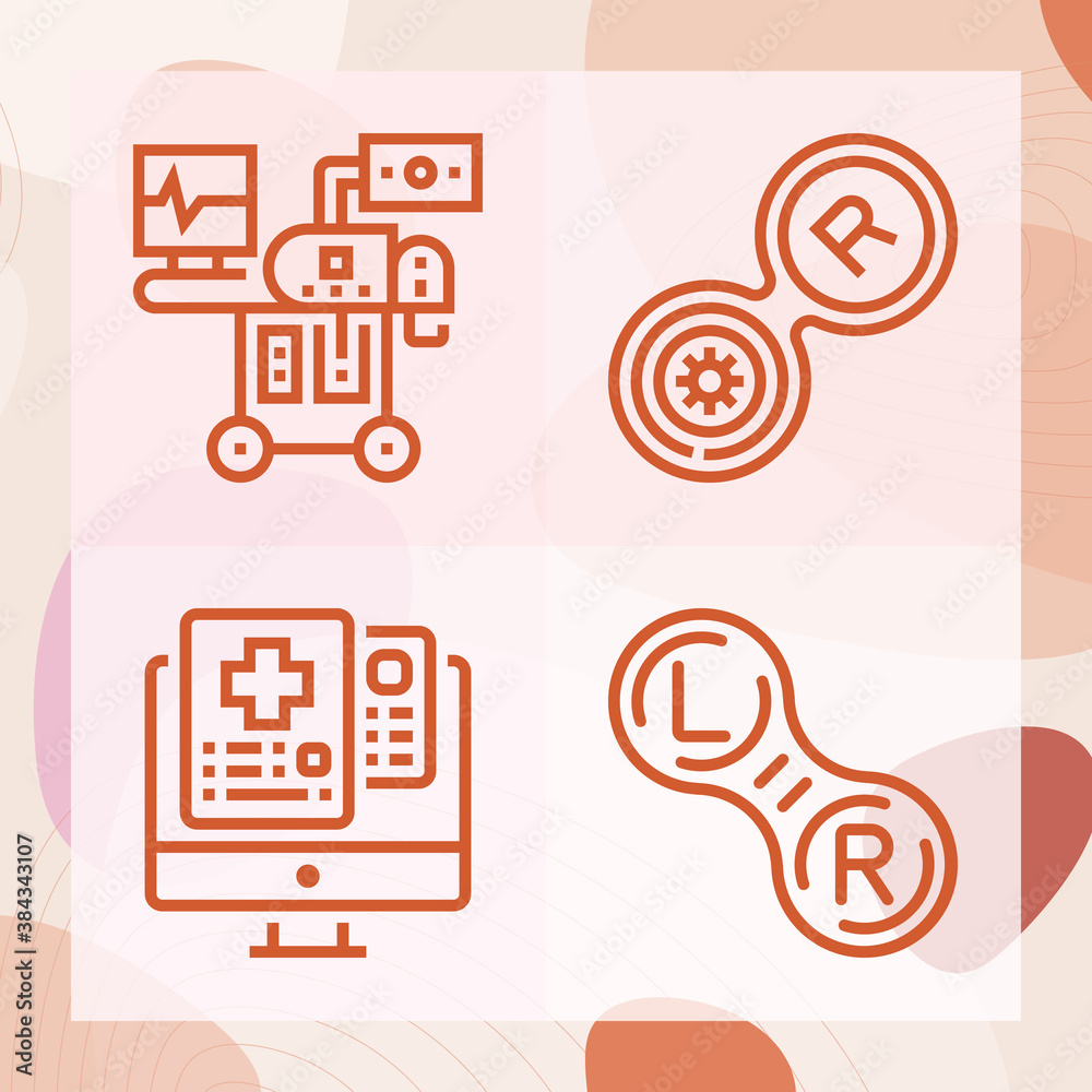 Simple set of enduring related lineal icons Simple set of enduring related lineal icons