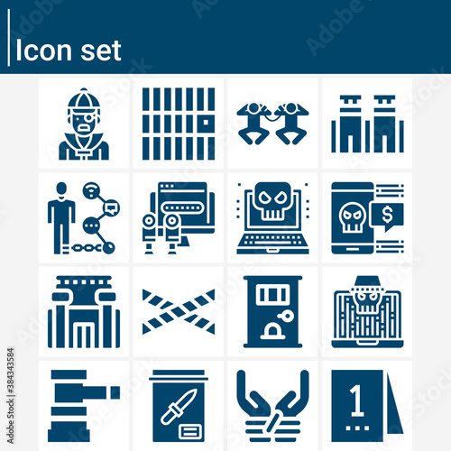 Simple set of treason related filled icons.