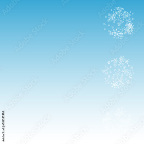 White Snowflake Vector Blue Background. magic 