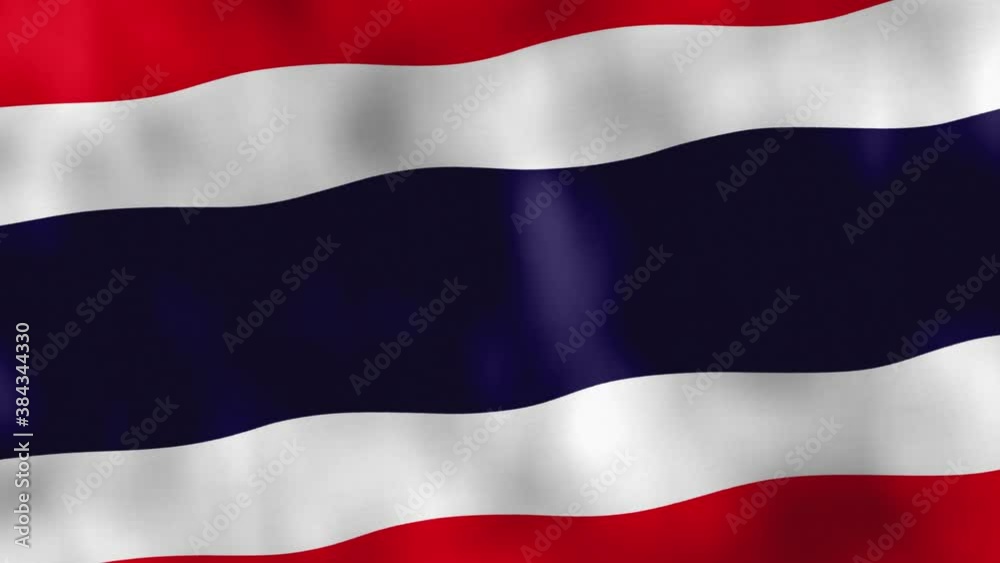 Close up animation of National flag of Kingdom of Thailand waving in full screen. 4k. Close up animation of National flag of Kingdom of Thailand waving in full screen. 4k.