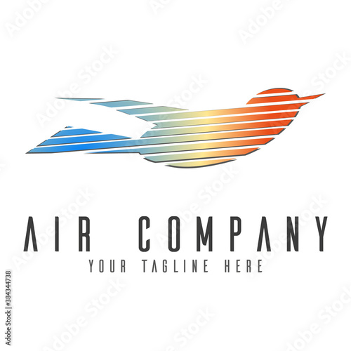 A travel company logo. Airlines, transportations or logistics company 