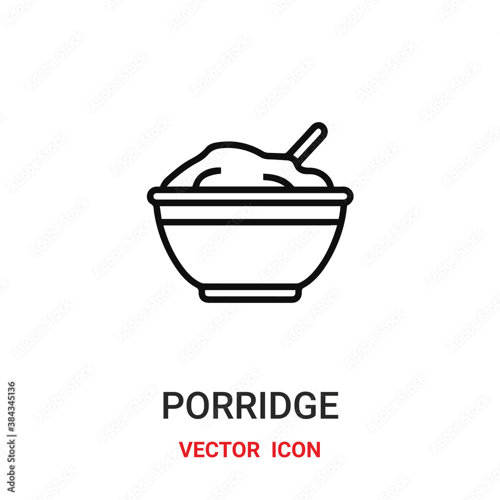 Porridge vector icon. Modern, simple flat vector illustration for website or mobile app.Breakfast symbol, logo illustration. Pixel perfect vector graphics Porridge vector icon. Modern, simple flat vector illustration for website or mobile app.Breakfast symbol, logo illustration. Pixel perfect vector graphics