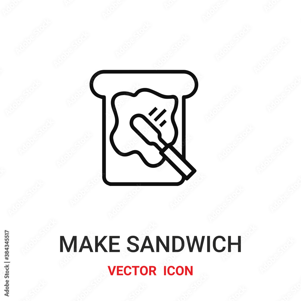 Make sandwich vector icon. Modern, simple flat vector illustration for website or mobile app. Sandwich symbol, logo illustration. Pixel perfect vector graphics Make sandwich vector icon. Modern, simple flat vector illustration for website or mobile app. Sandwich symbol, logo illustration. Pixel perfect vector graphics