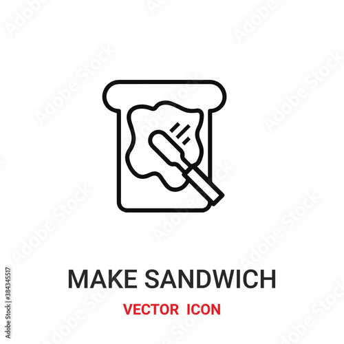 Make sandwich vector icon. Modern, simple flat vector illustration for website or mobile app. Sandwich symbol, logo illustration. Pixel perfect vector graphics	