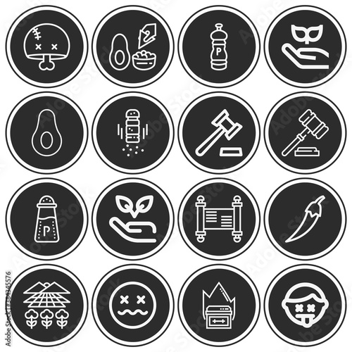 16 pack of mexico  lineal web icons set