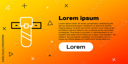 Line Knife holster icon isolated on yellow background. Colorful outline concept. Vector.