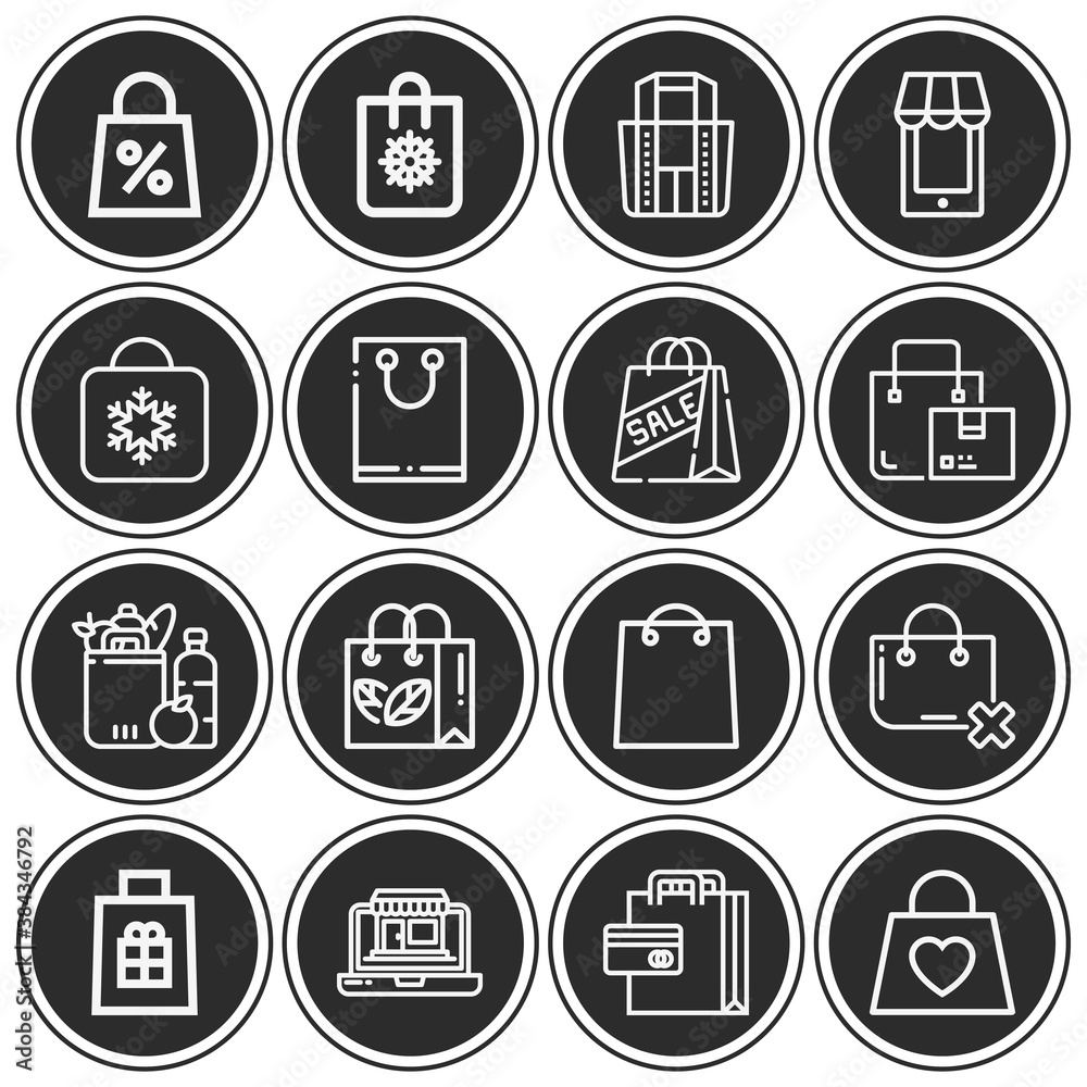 16 pack of purchases lineal web icons set 16 pack of purchases lineal web icons set