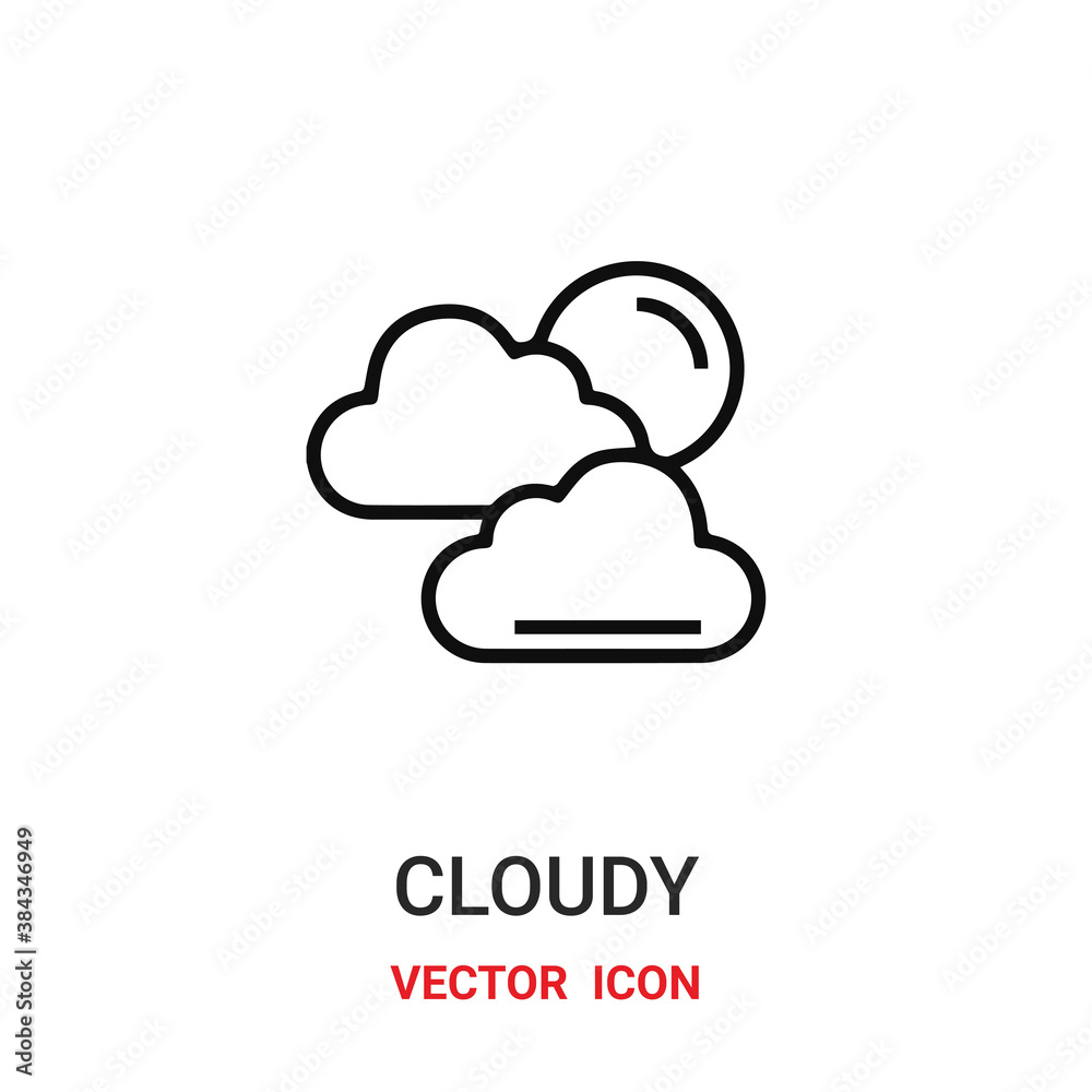 cloudy icon vector symbol. cloudy symbol icon vector for your design. Modern outline icon for your website and mobile app design. cloudy icon vector symbol. cloudy symbol icon vector for your design. Modern outline icon for your website and mobile app design.