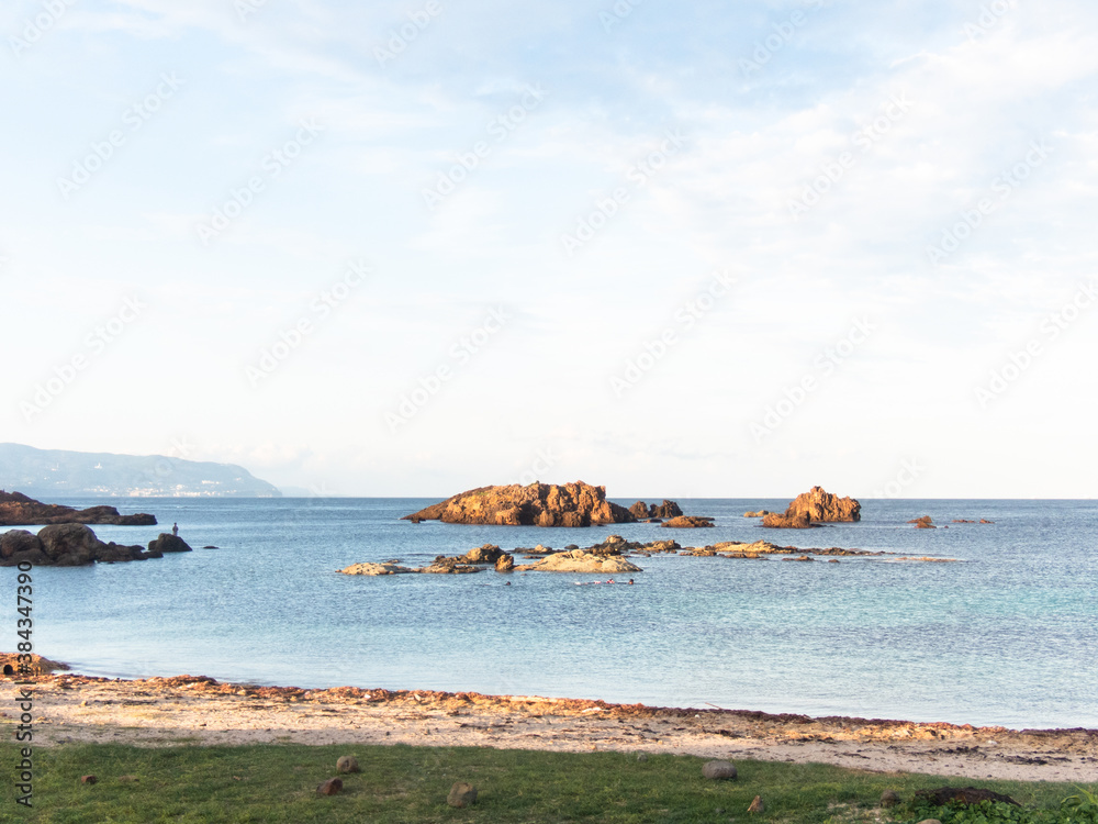 伊豆の海の風景（爪木崎海水浴場 下田市 伊豆 静岡県 日本 2020/09）