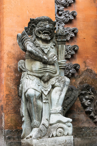 Balinese temple, Statues, Ubud, Bali, Indonesia