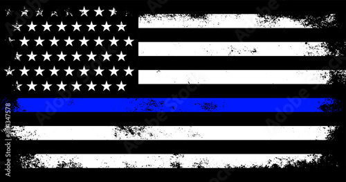Vintage american police support flag
