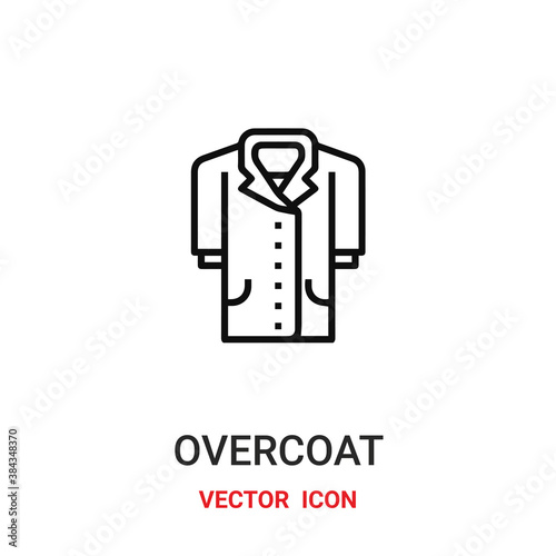 overcoat icon vector symbol. overcoat symbol icon vector for your design. Modern outline icon for your website and mobile app design.