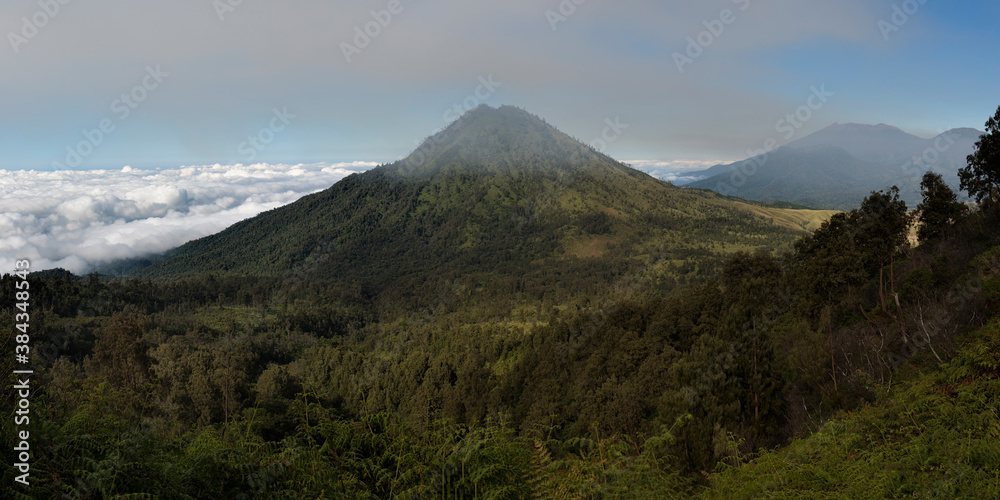 Kawah Ijen landscape (Ijen crater), Banyuwangi, Eastern Java, Indonesia, Asia