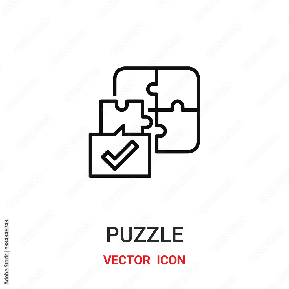 puzzle icon vector symbol. jigsaw symbol icon vector for your design. Modern outline icon for your website and mobile app design. puzzle icon vector symbol. jigsaw symbol icon vector for your design. Modern outline icon for your website and mobile app design.