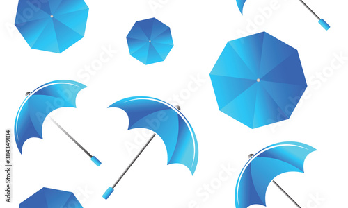 blue color umbrellas seamless pattern vector design illustration
