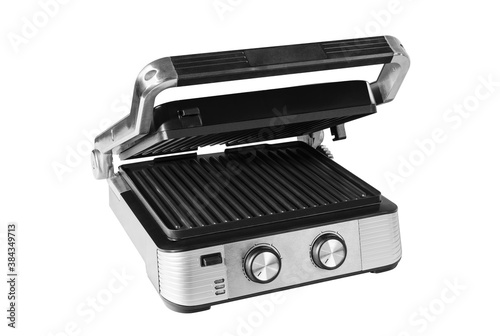 Electric grill for home cooking, burger, vegetables, meat, fish,