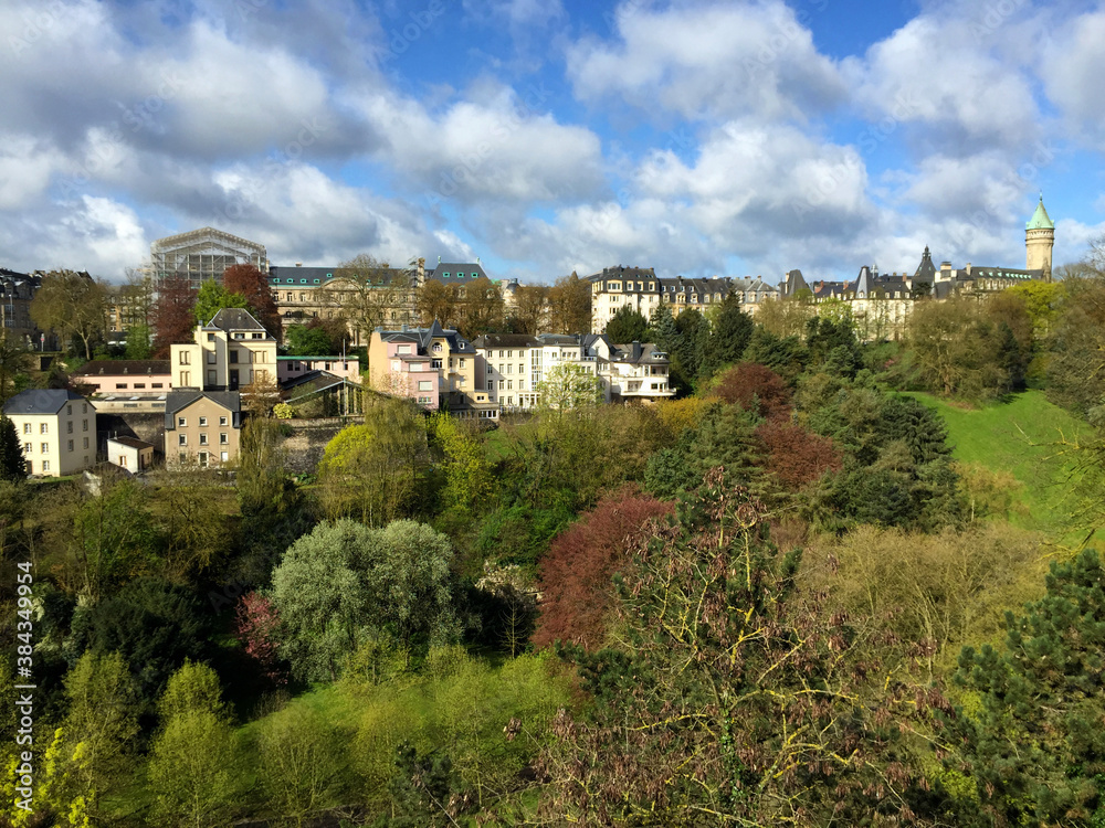 The Center of Luxembourg City with blue sky at spring Luxembourg