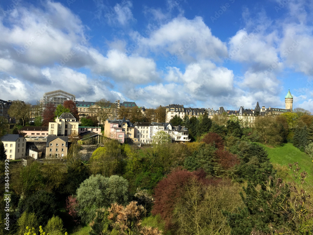 The Center of Luxembourg City with blue sky at spring Luxembourg