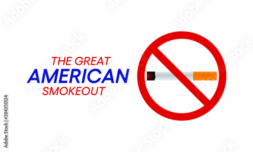Vector illustration on the theme of great American Smokeout observed each year on third Thursday in November.