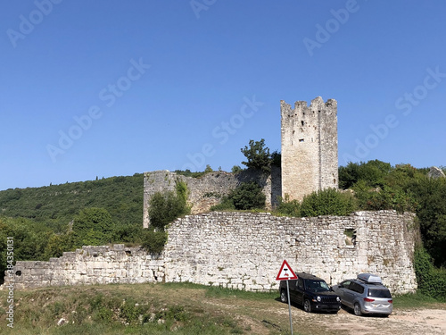 The ruins of the medieval town of Dvigrad (Duecastelli, Docastelli), Kanfanar - Istria, Croatia - Ruševine starog srednjovjekovnog grada Dvigrada ili stari grad Dvigrad (Moncastello, Castel Parentino) photo