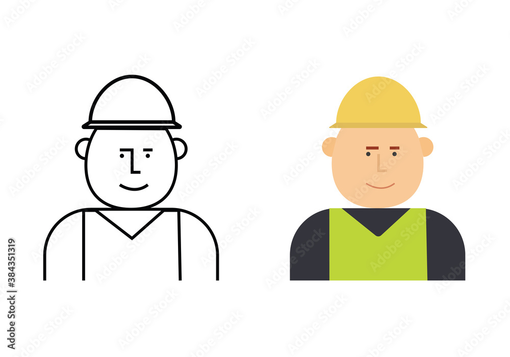 Set of Engineer vectors, filled and out lined design illustration Set of Engineer vectors, filled and out lined design illustration