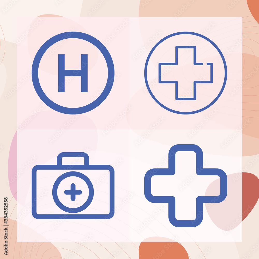 Simple set of mental institution related lineal icons Simple set of mental institution related lineal icons