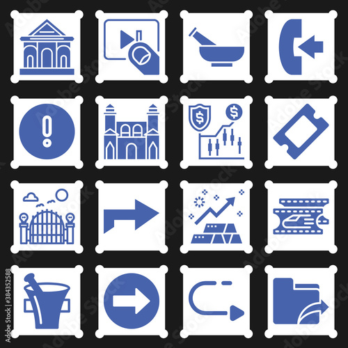 16 pack of incoming  filled web icons set