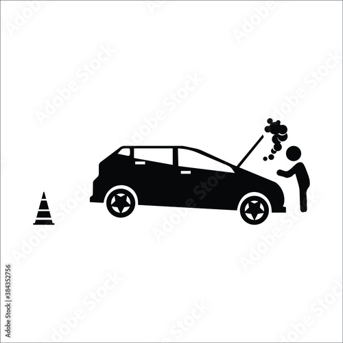 crash cars vector solid icons