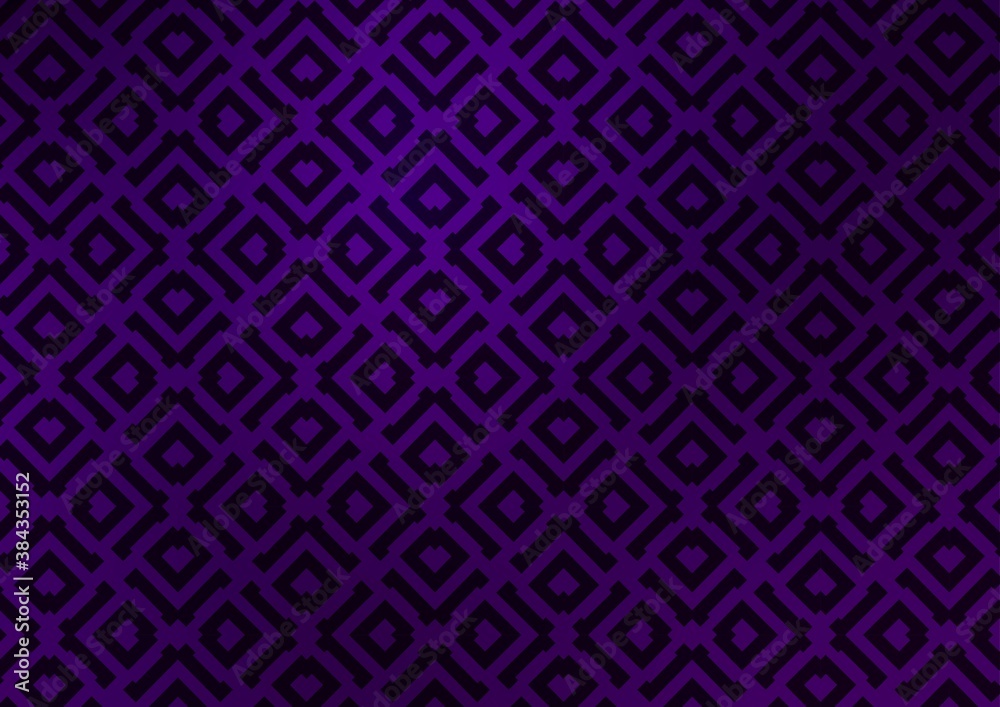 Dark Purple vector background with lines, rhombuses.