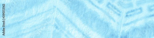 Blue Sky Ogee Design. Tie Dye Background. 