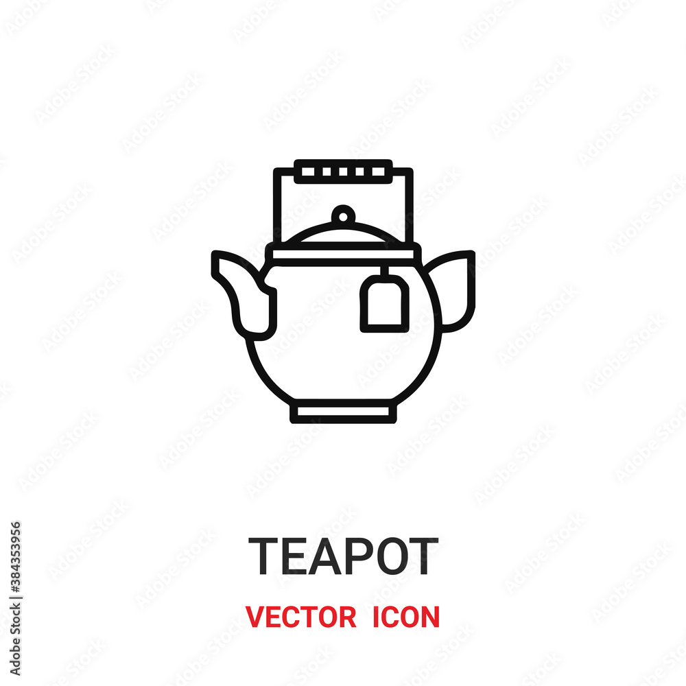 teapot icon vector symbol. teapot symbol icon vector for your design. Modern outline icon for your website and mobile app design.