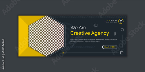 Business social media banner template with Facebook cover design Premium Vector