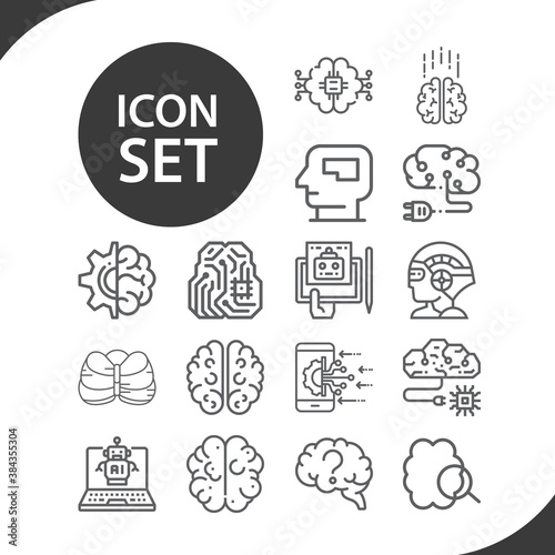 Simple set of mental capacity related lineal icons.