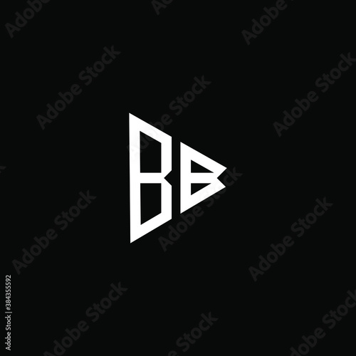 B B letter logo monogram design on black color background, bb