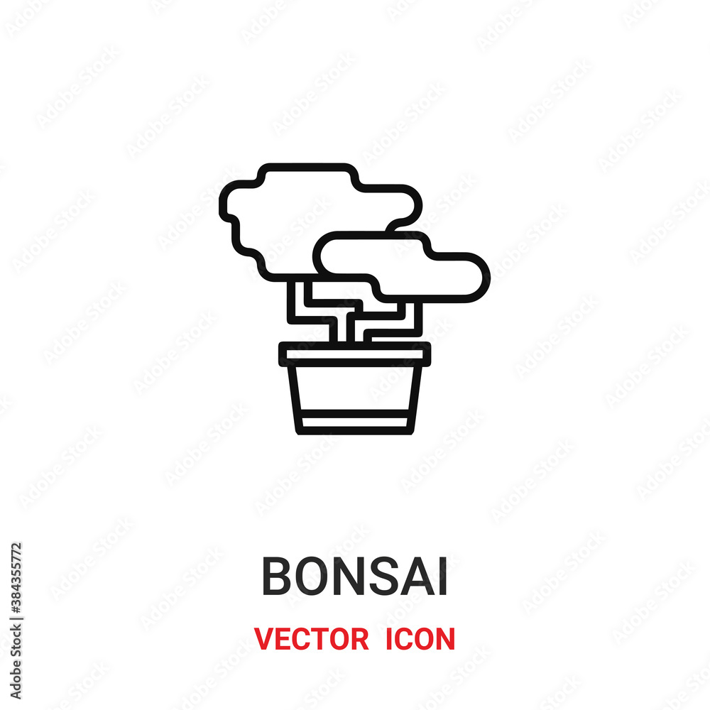 bonsai icon vector symbol. bonsai symbol icon vector for your design. Modern outline icon for your website and mobile app design.
