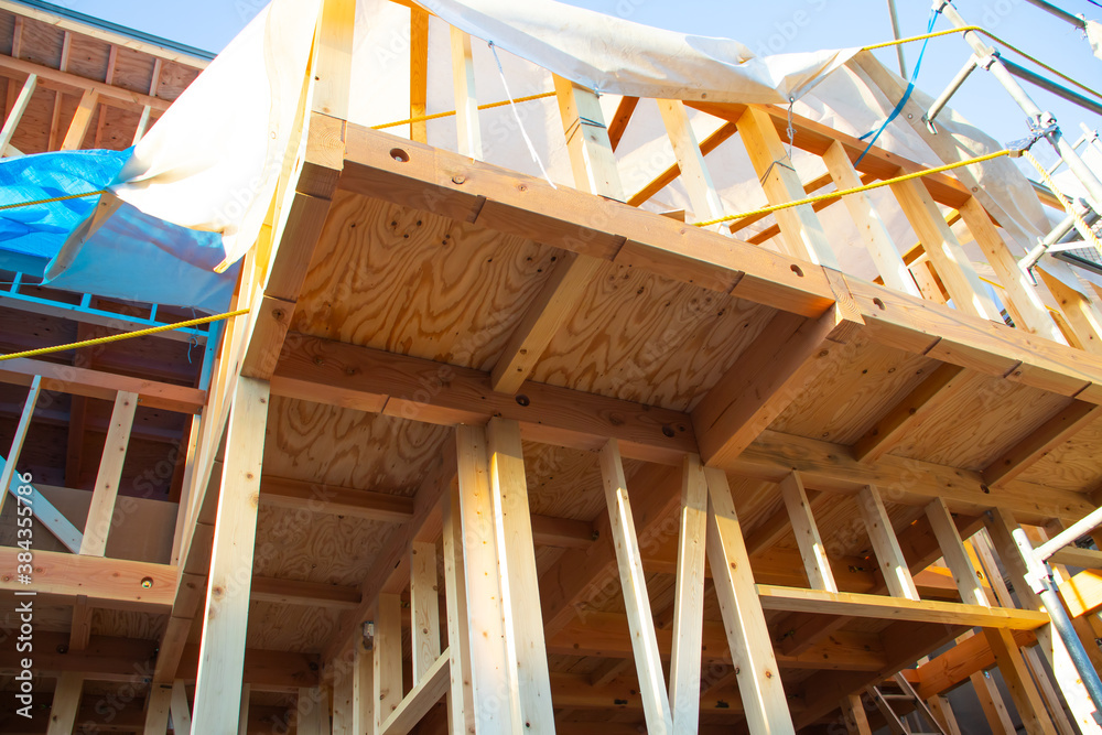 Fototapeta premium 建築途中の一軒家