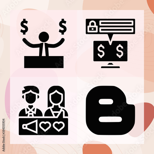 Simple set of multitude related filled icons
