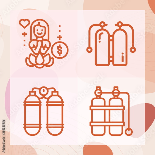 Simple set of breath related lineal icons
