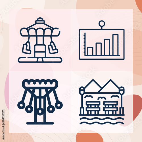 Simple set of pleasure ground related lineal icons