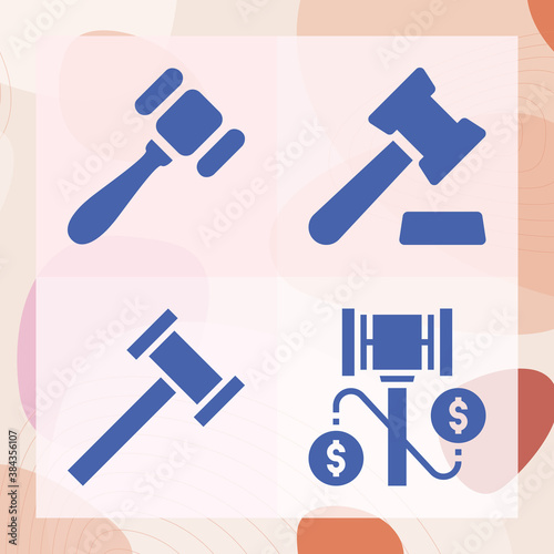 Simple set of piano action related filled icons