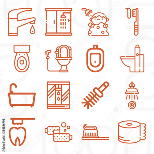 16 pack of sunk  lineal web icons set