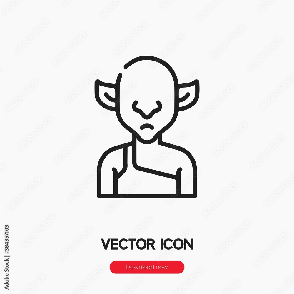 goblin icon vector. Linear style sign for mobile concept and web design. goblin symbol illustration. Pixel vector graphics - Vector.