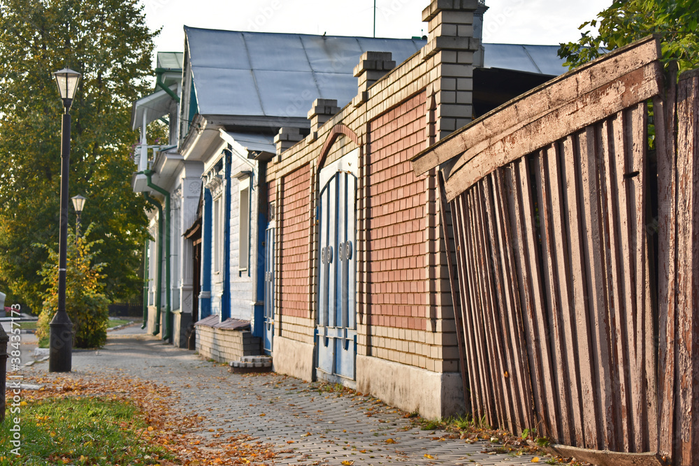 quiet autumn yard in the old town quiet autumn yard in the old town
