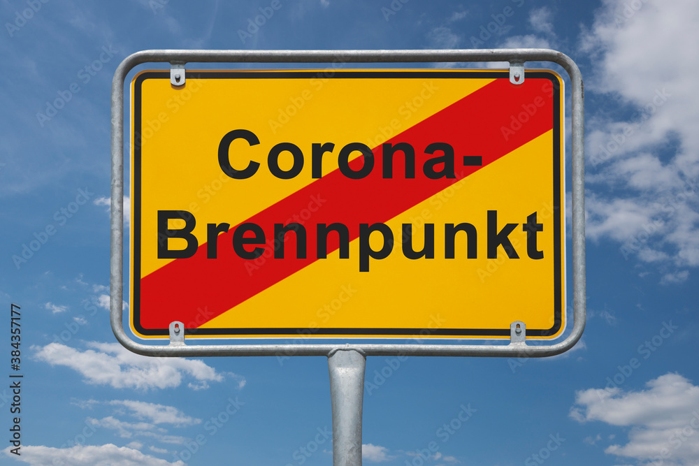 Ortstafel Ende des Corona-Brennpunkt Ortstafel Ende des Corona-Brennpunkt