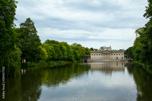 Warsaw's Royal Baths Park with the Palace on the Isle also known as Baths Palace in Warsaw, Poland © elephotos