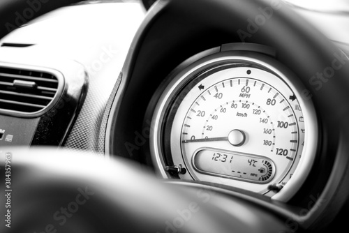 Vehicle dashboard gauge - speedometer - speed in mph photo