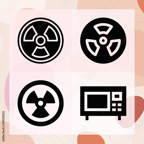 Simple set of electromagnetic wave related filled icons