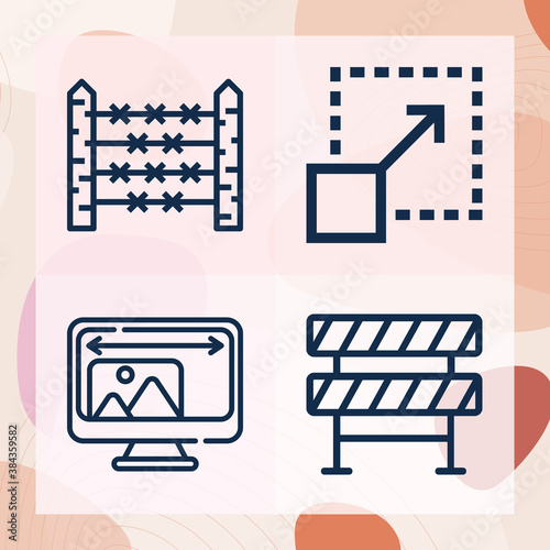 Simple set of perimeter related lineal icons