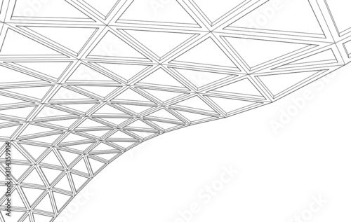 Modern architecture building 3d view