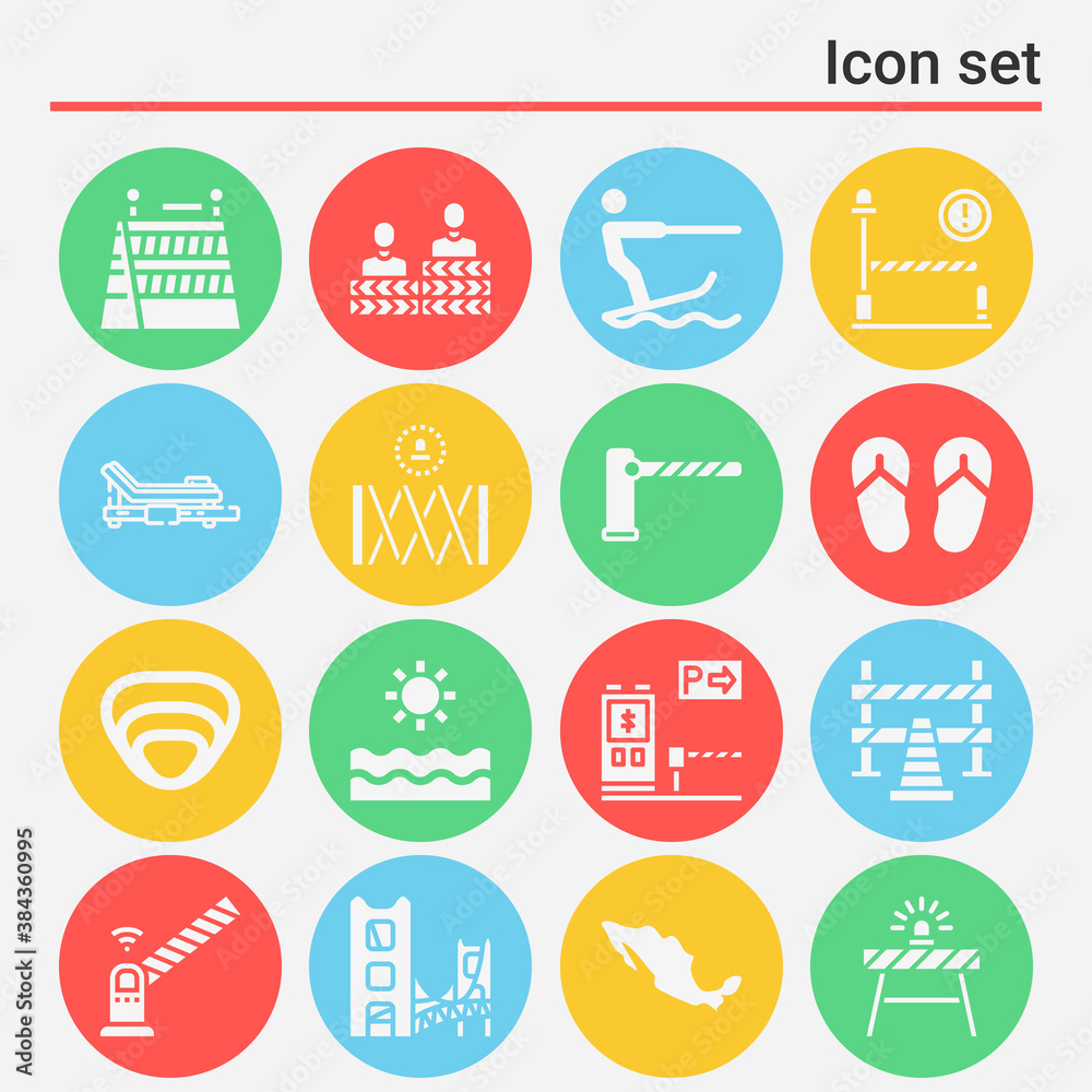 16 pack of caribbean  filled web icons set